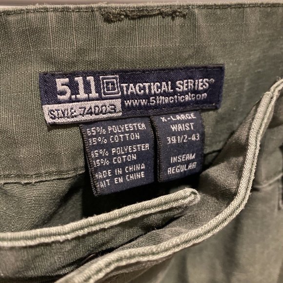 5.11 Tactical Series Mens Large Long 38x31 Cargo Utility Pants 74003 Army Green - Picture 9 of 10